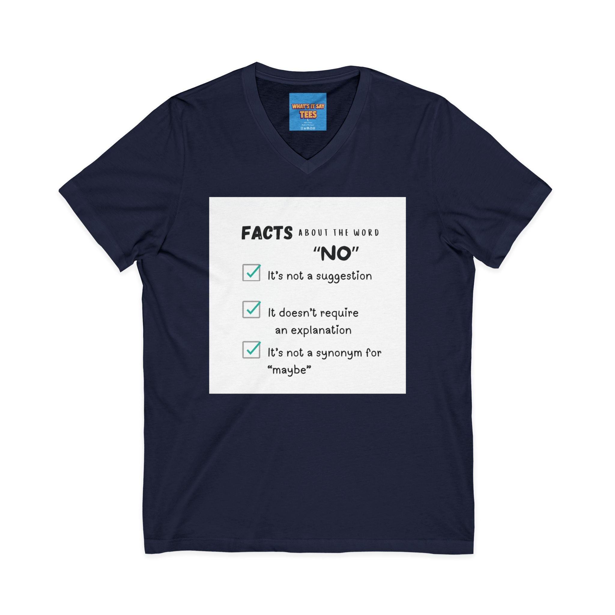 Facts About the Word "No" V-Neck Tee