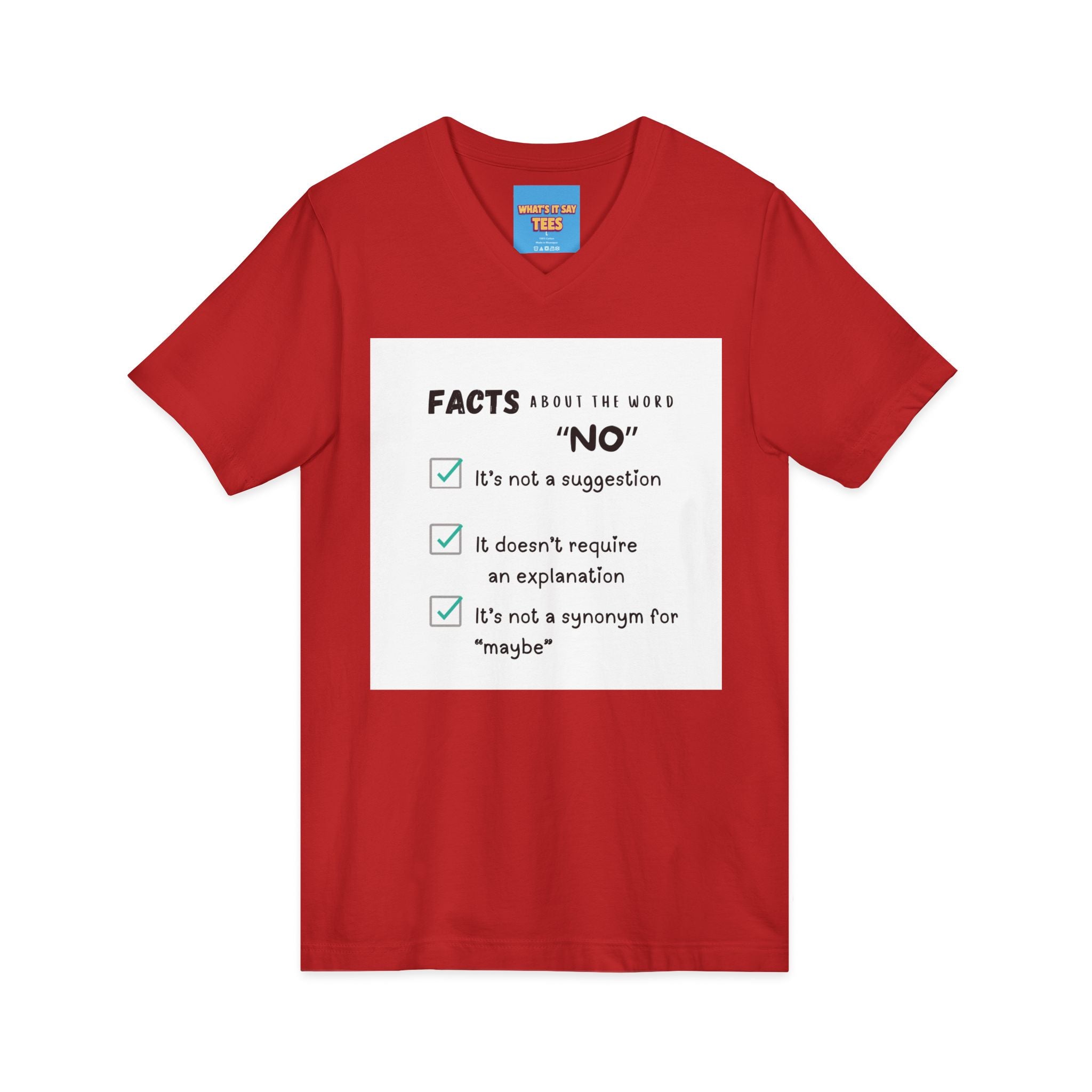 Facts About the Word "No" V-Neck Tee