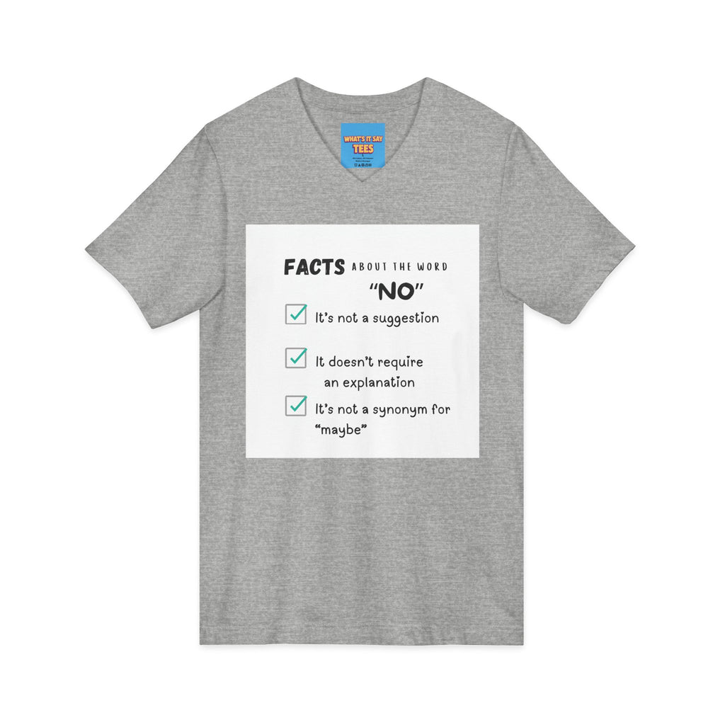 Facts About the Word "No" V-Neck Tee