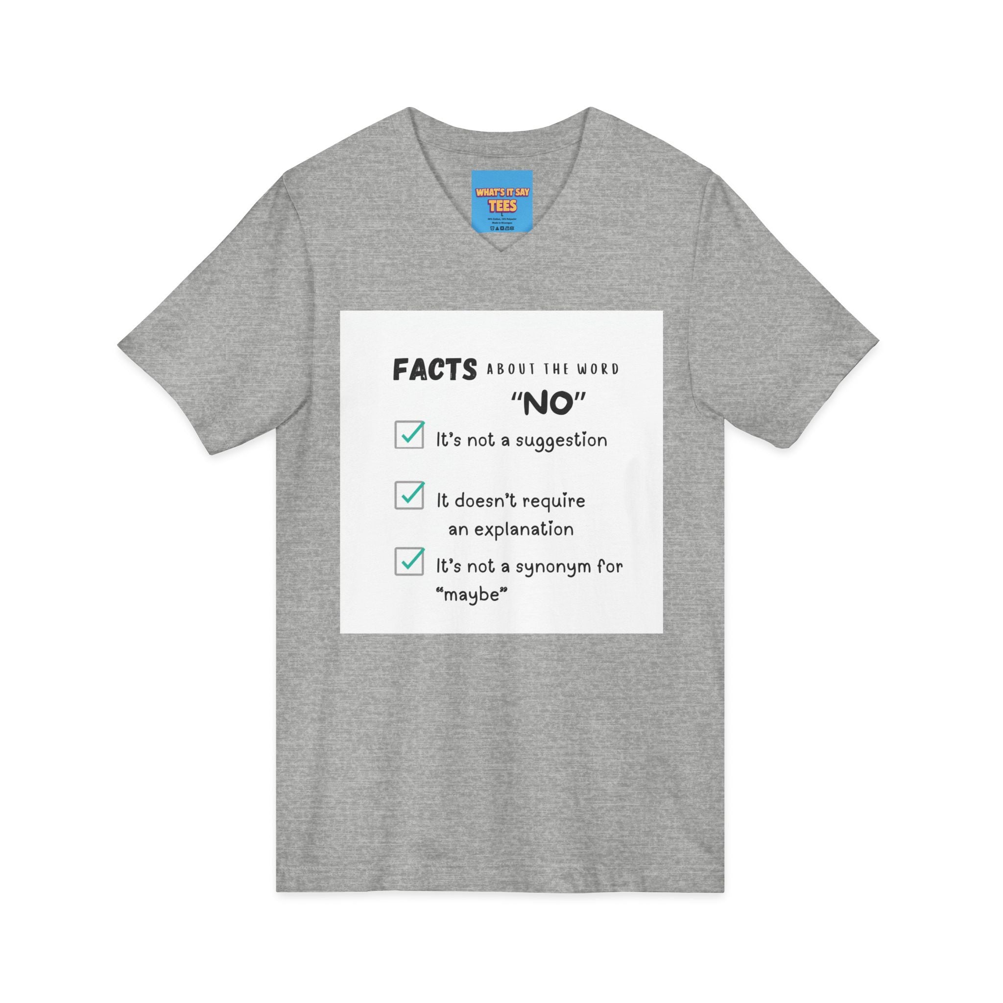 Facts About the Word "No" V-Neck Tee