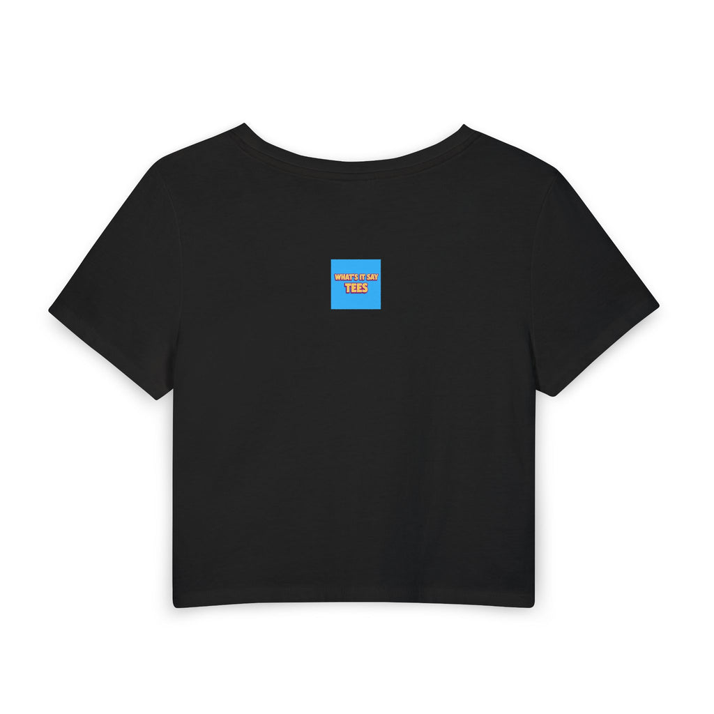 Baby Tee — 'No Lights, No Drama' Retro Neon Graphic Crop Top
