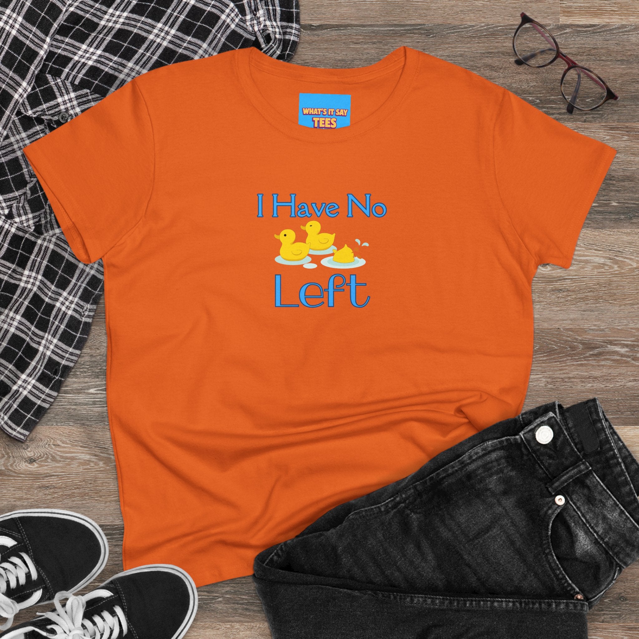 What's It Say Tees-I Have No Ducks left T-Shirt — Cute Rubber Duck Graphic Tee for Moms & New Parents