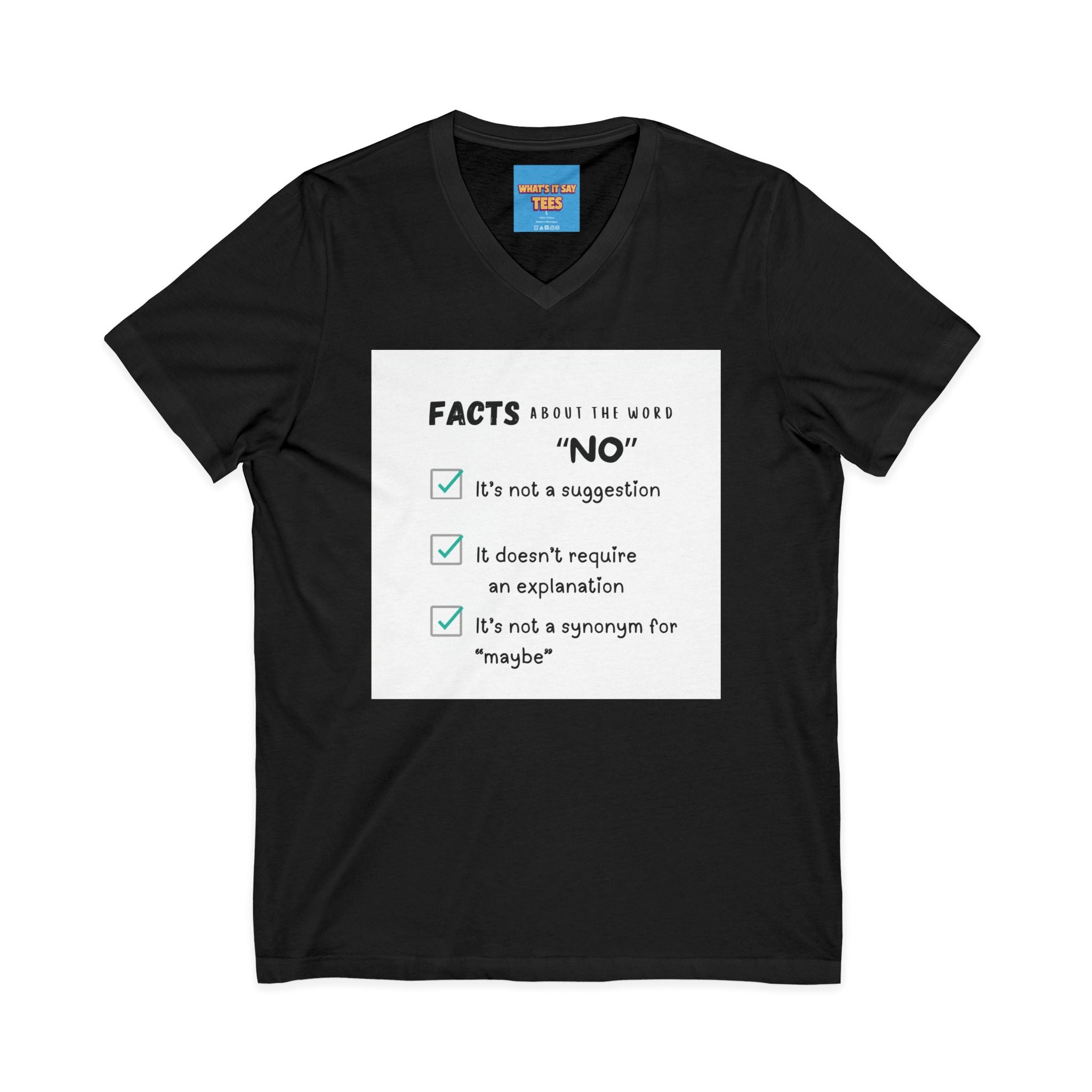 Facts About the Word "No" V-Neck Tee