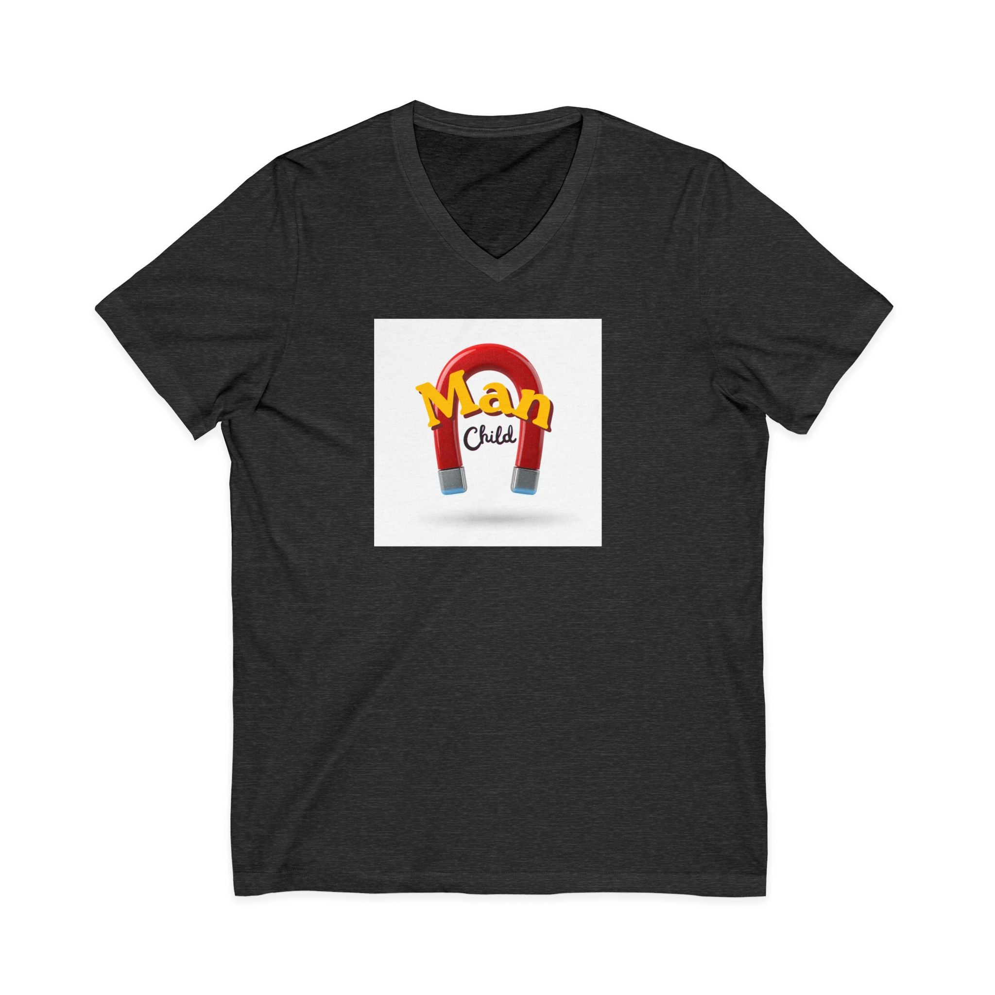 What's It Say Tees-Man Child V-Neck Tee — Retro Horseshoe Magnet Kids Graphic Shirt (Copy)