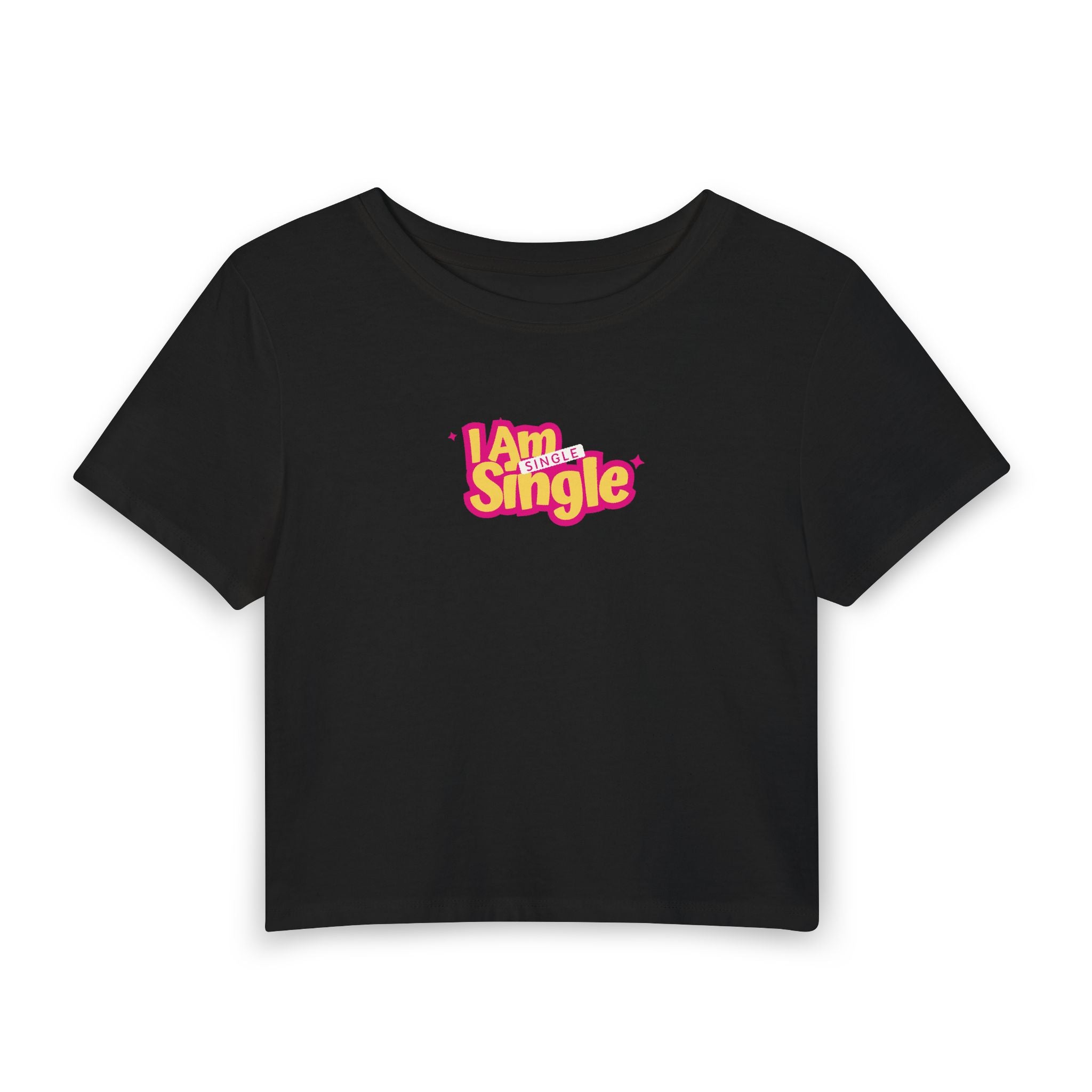 What's It Say Tees- I am Single single-Cute Retro Graphic Women's Baby Tee