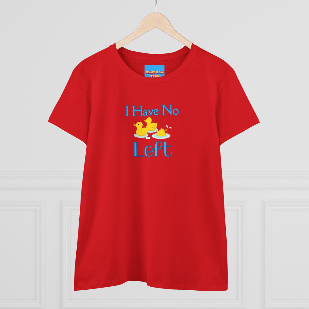 What's It Say Tees-I Have No Ducks left T-Shirt — Cute Rubber Duck Graphic Tee for Moms & New Parents