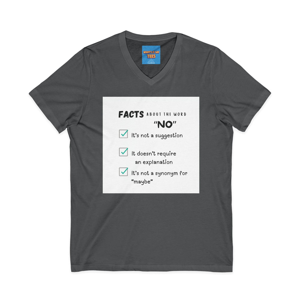 Facts About the Word "No" V-Neck Tee