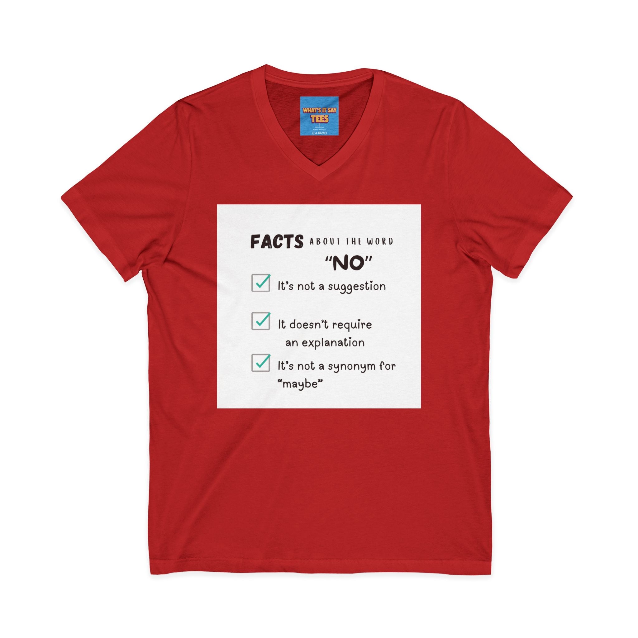 Facts About the Word "No" V-Neck Tee