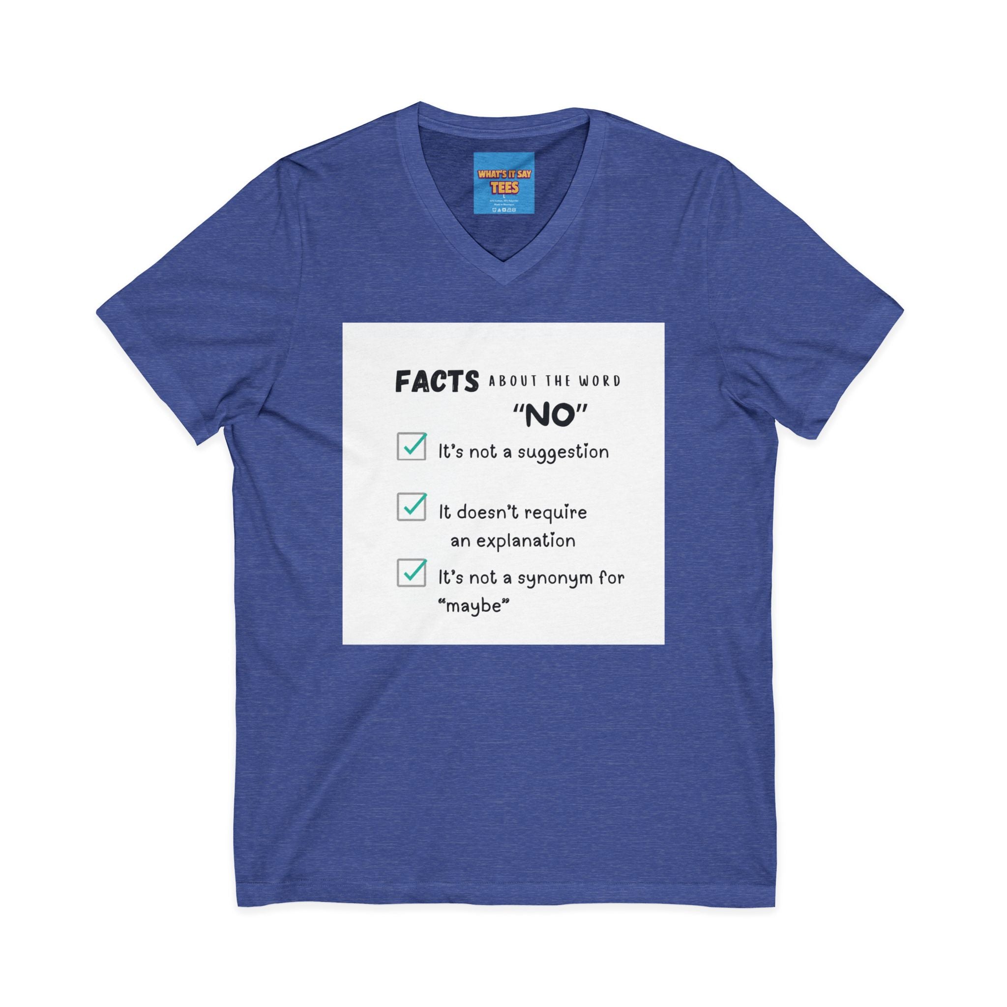 Facts About the Word "No" V-Neck Tee
