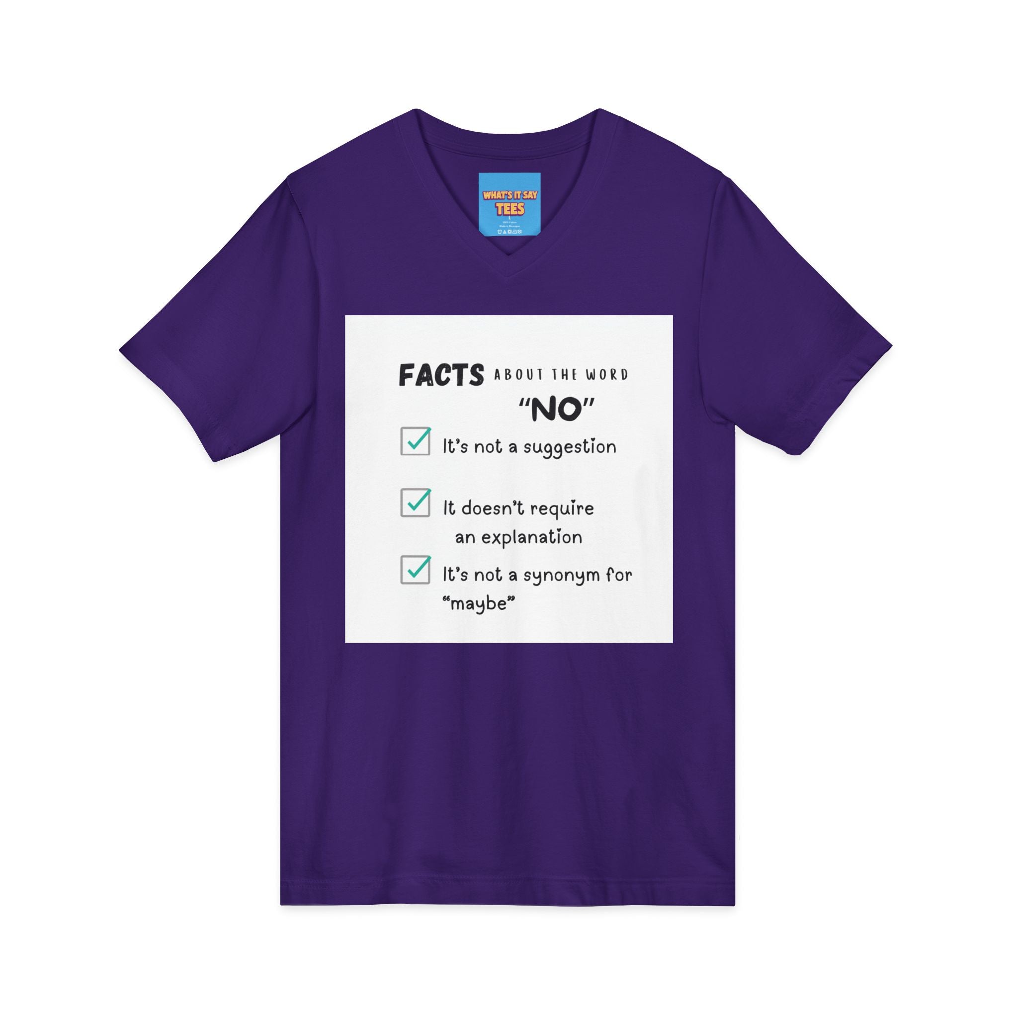 Facts About the Word "No" V-Neck Tee