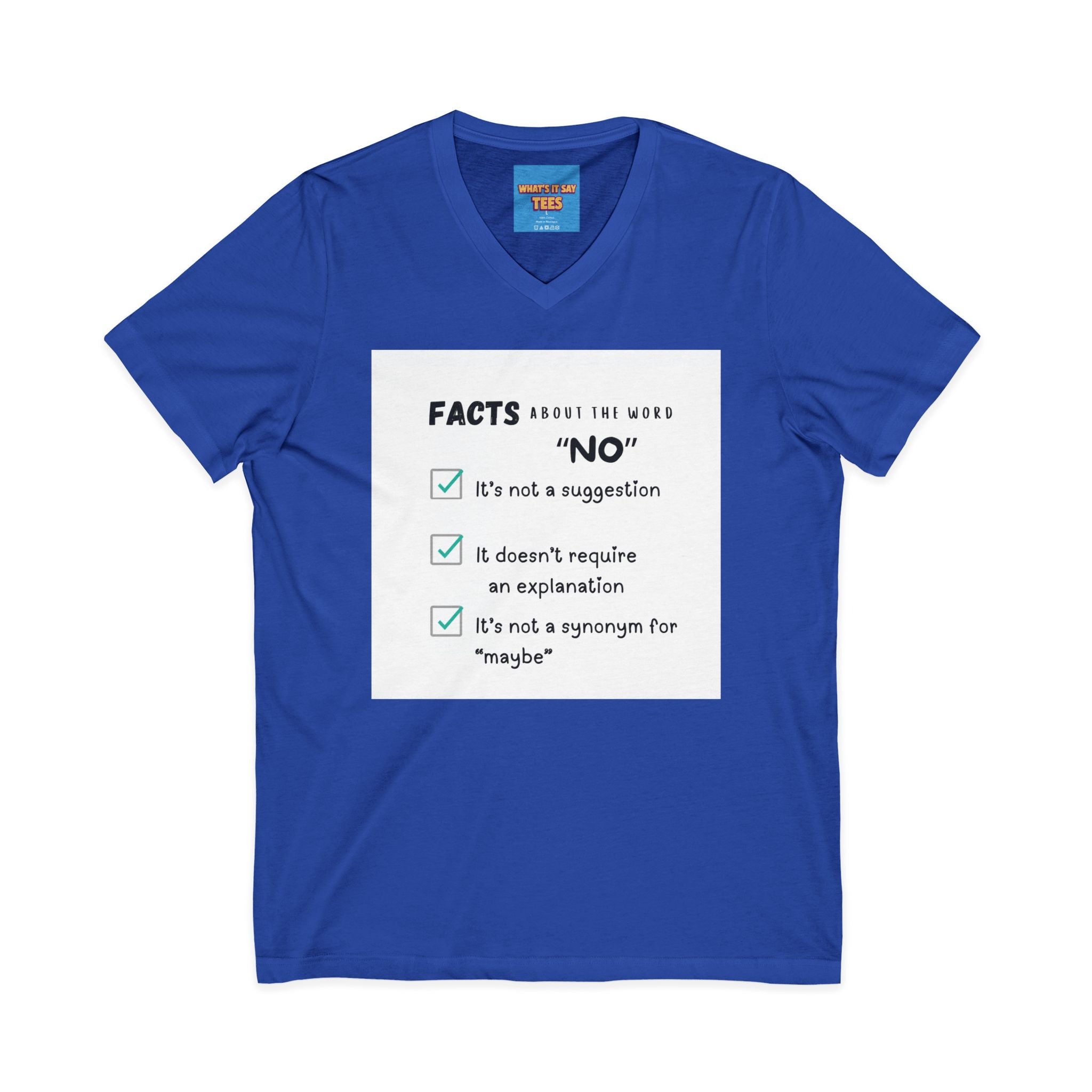 Facts About the Word "No" V-Neck Tee