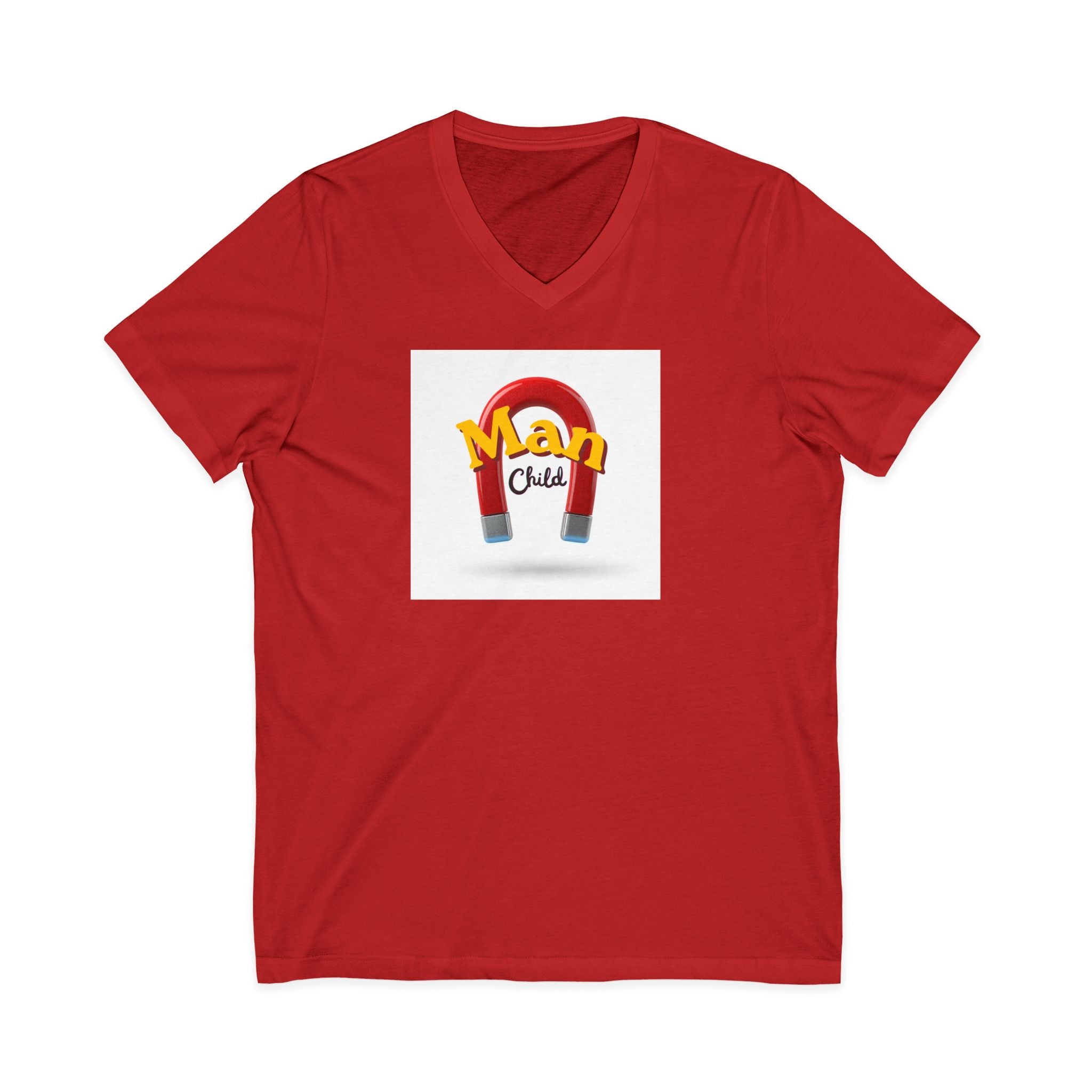 What's It Say Tees-Man Child V-Neck Tee — Retro Horseshoe Magnet Kids Graphic Shirt (Copy)