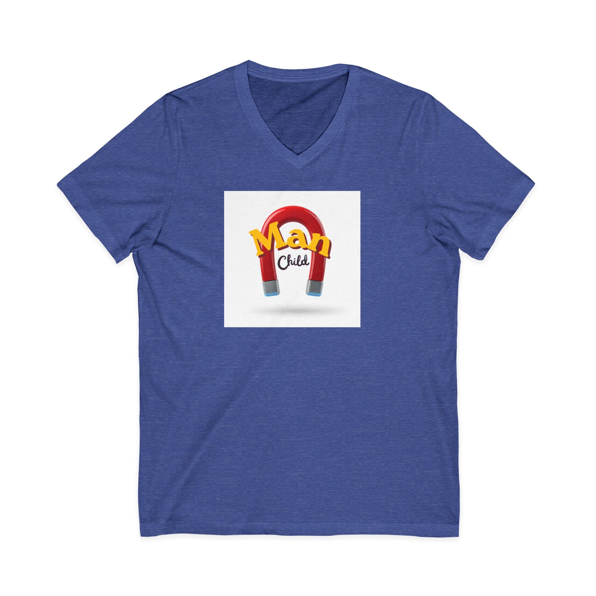 What's It Say Tees-Man Child V-Neck Tee — Retro Horseshoe Magnet Kids Graphic Shirt (Copy)