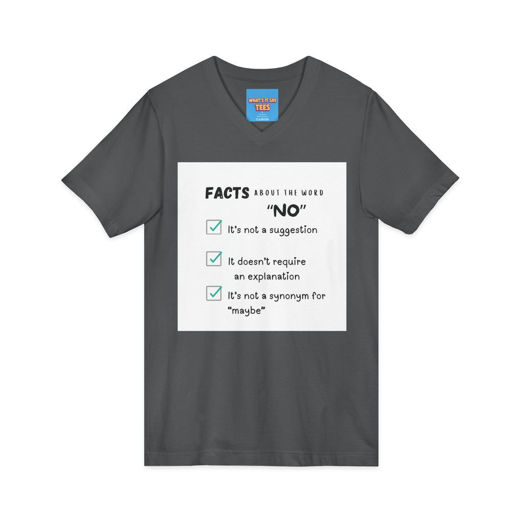 Facts About the Word "No" V-Neck Tee