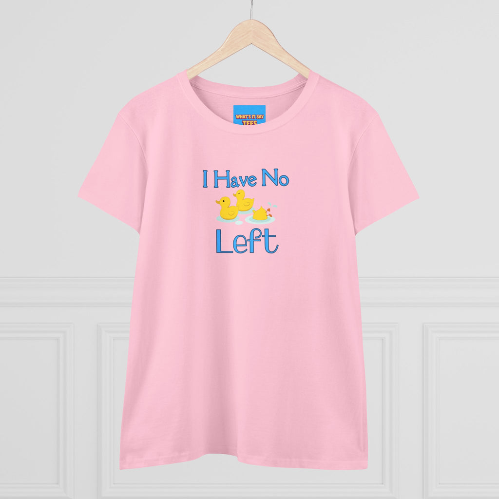 What's It Say Tees-I Have No Ducks left T-Shirt — Cute Rubber Duck Graphic Tee for Moms & New Parents