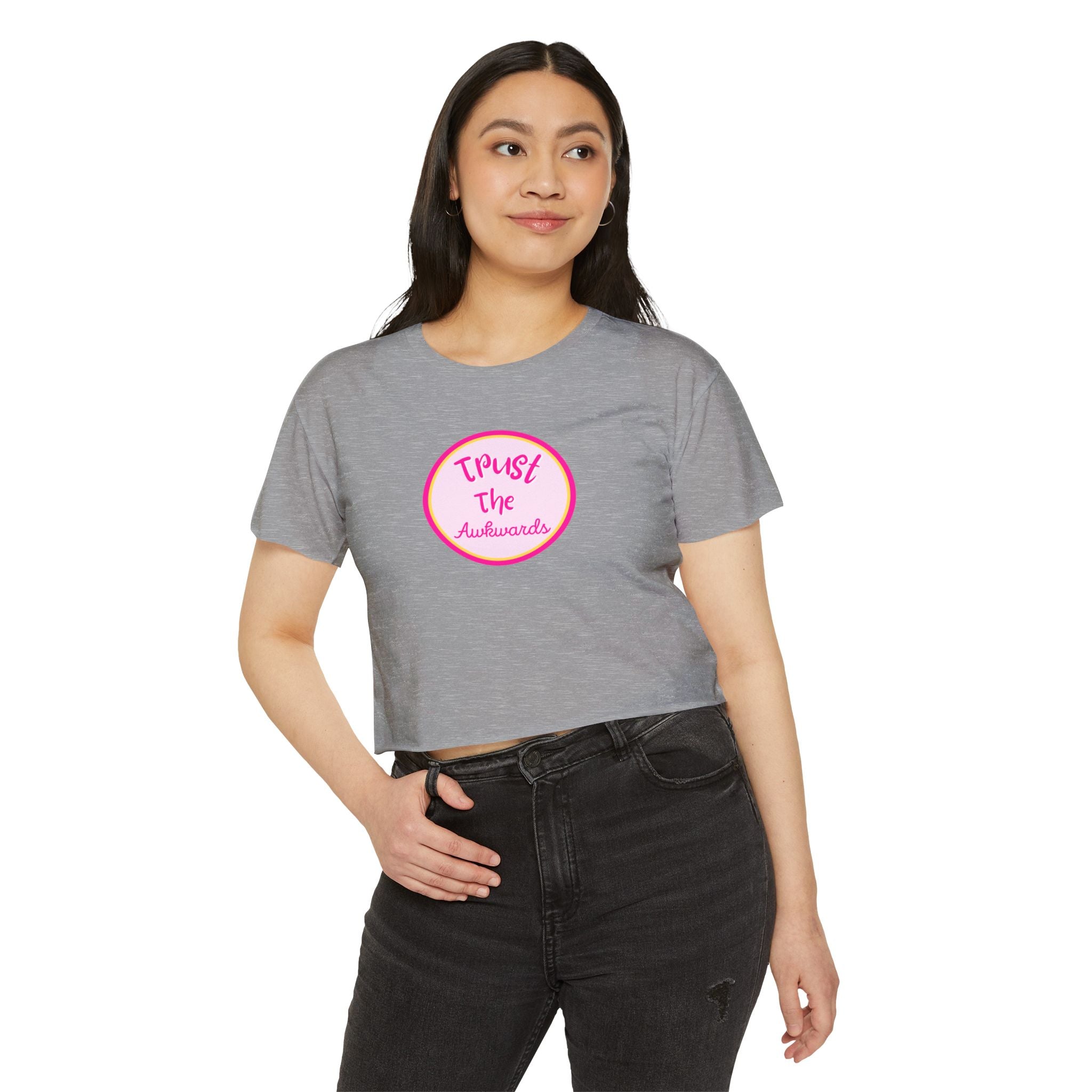 What's It Say Tees-Trust the Awkwards Crop Top