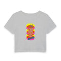 Baby Tee — 'No Lights, No Drama' Retro Neon Graphic Crop Top