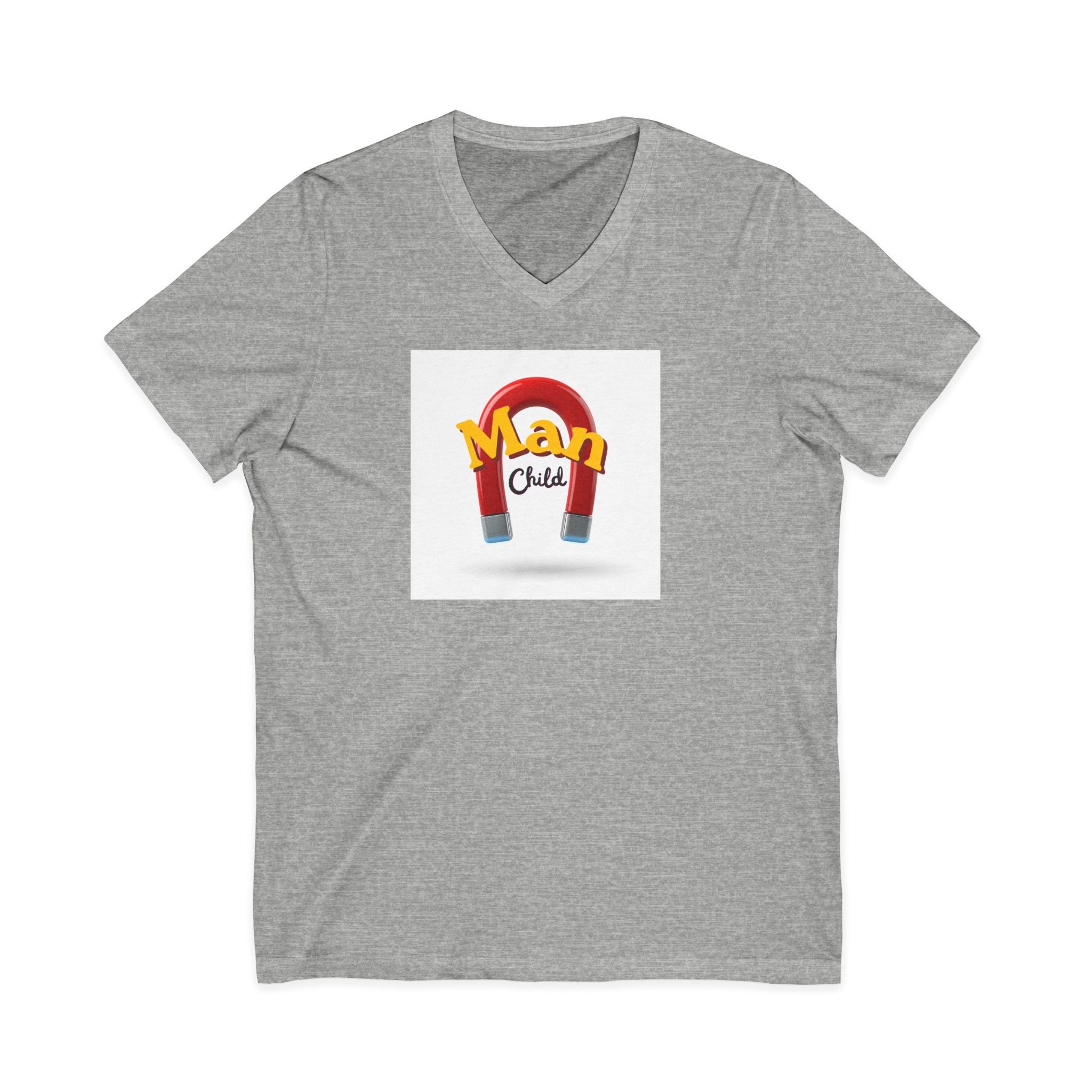 What's It Say Tees-Man Child V-Neck Tee — Retro Horseshoe Magnet Kids Graphic Shirt (Copy)