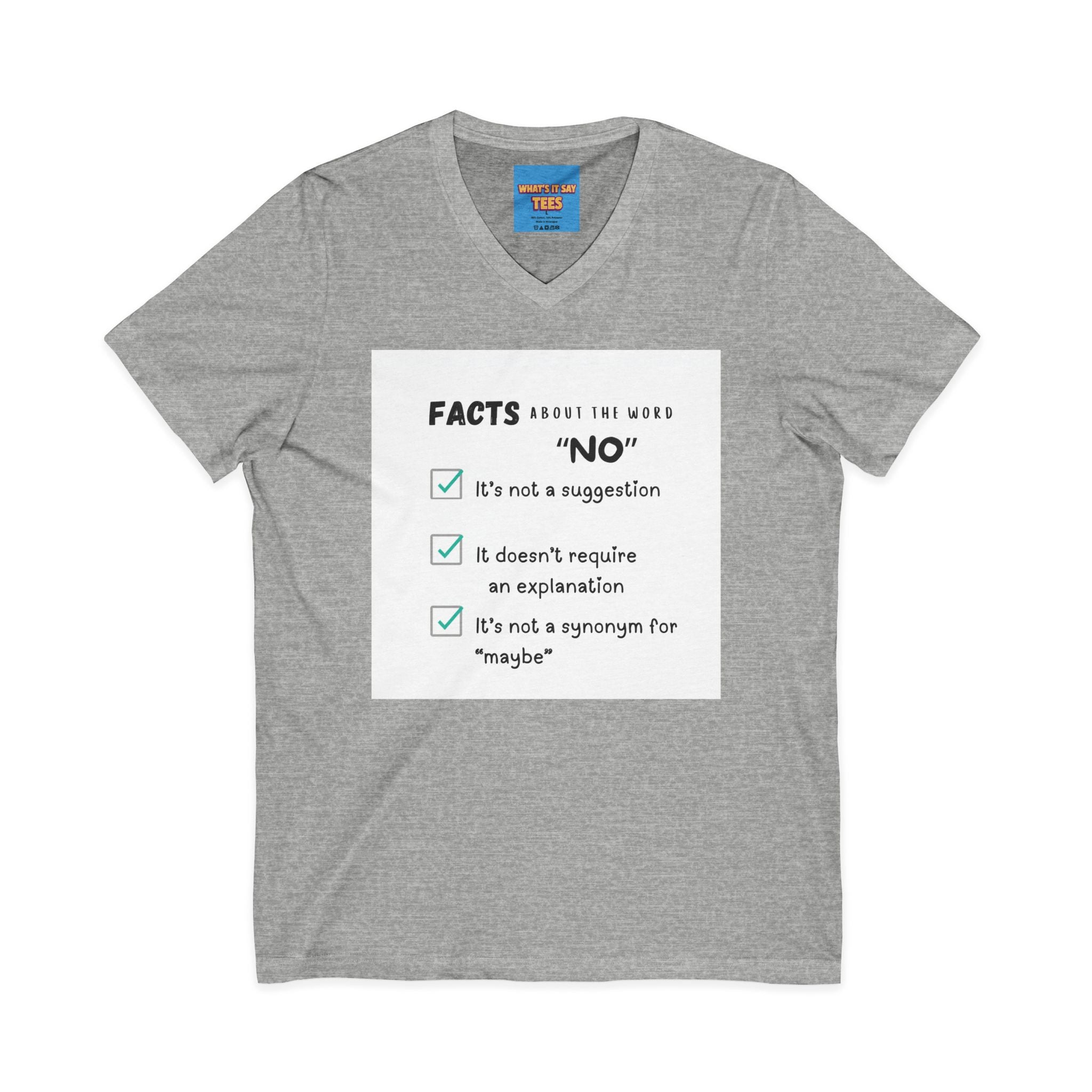 Facts About the Word "No" V-Neck Tee