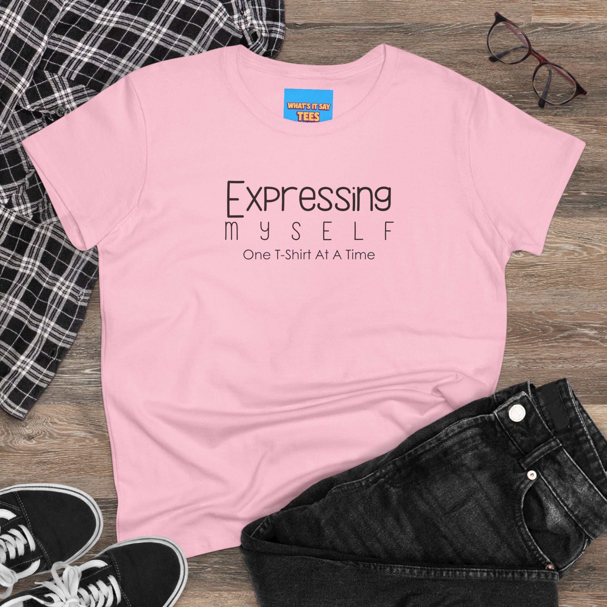What's It Say Tees-Expressing Myself Women’s Tee — "Expressing Myself: One T-Shirt At A Time" Minimal Graphic Tee