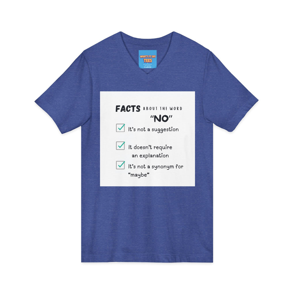 Facts About the Word "No" V-Neck Tee