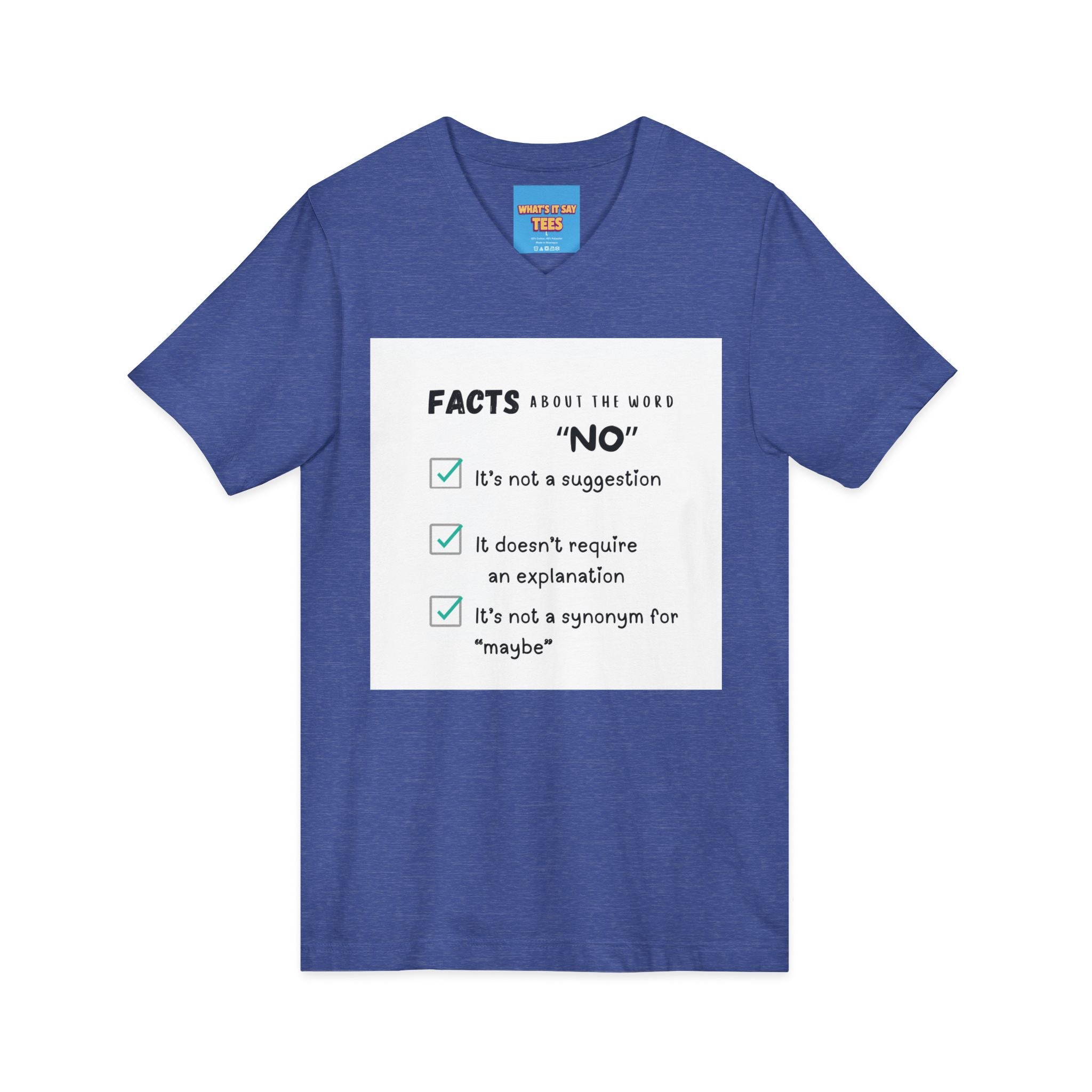 Facts About the Word "No" V-Neck Tee