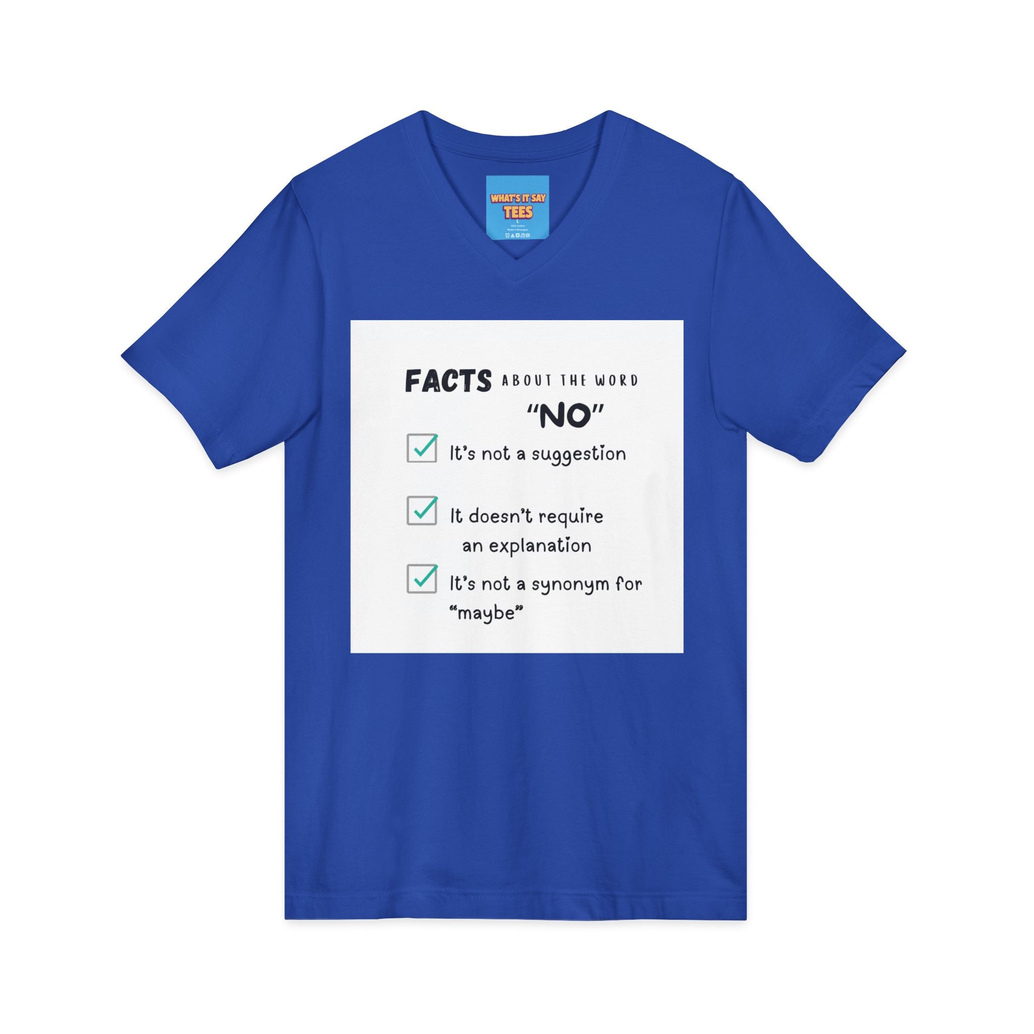 Facts About the Word "No" V-Neck Tee