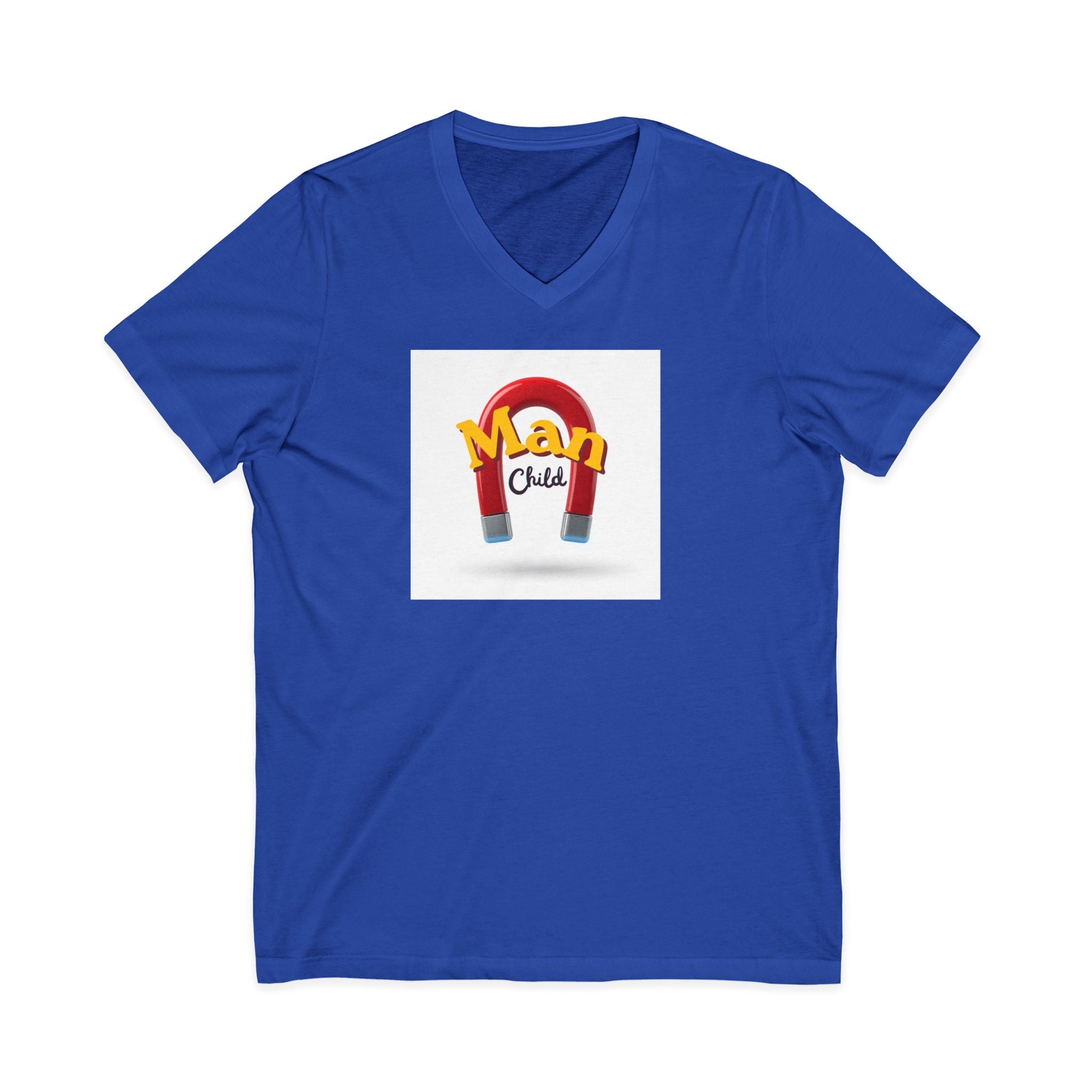 What's It Say Tees-Man Child V-Neck Tee — Retro Horseshoe Magnet Kids Graphic Shirt (Copy)