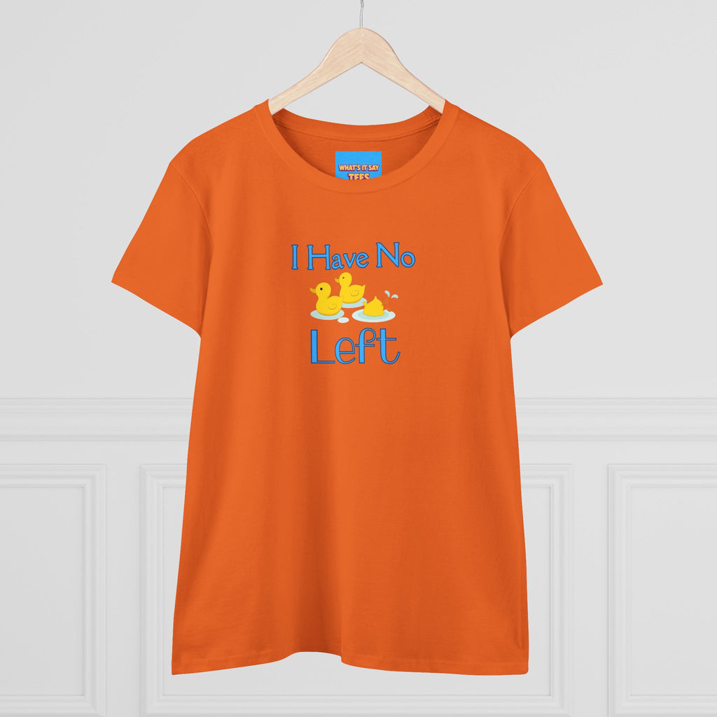 What's It Say Tees-I Have No Ducks left T-Shirt — Cute Rubber Duck Graphic Tee for Moms & New Parents