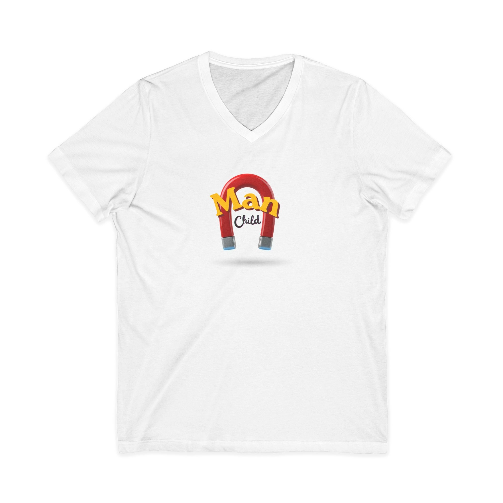 What's It Say Tees-Man Child V-Neck Tee — Retro Horseshoe Magnet Kids Graphic Shirt (Copy)