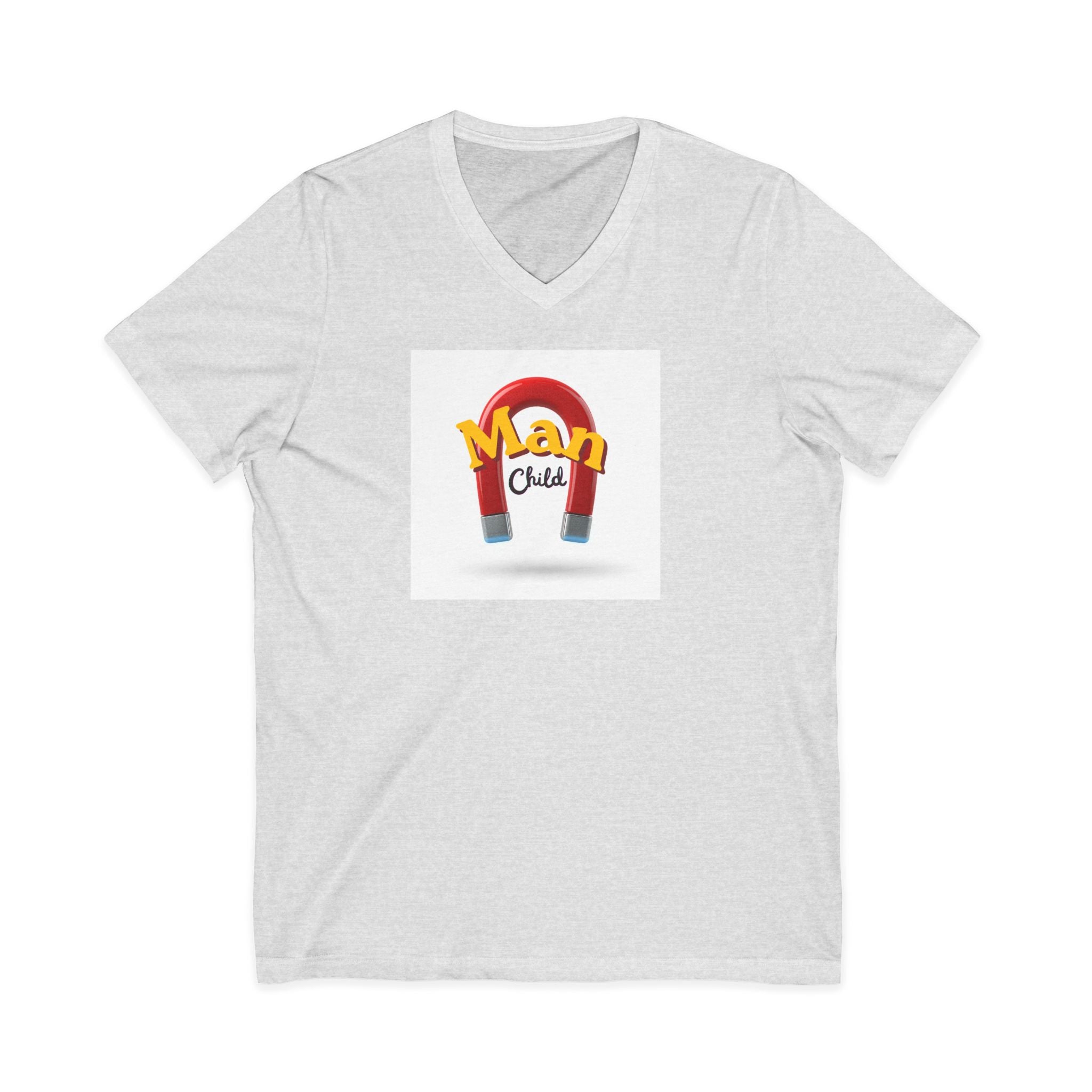 What's It Say Tees-Man Child V-Neck Tee — Retro Horseshoe Magnet Kids Graphic Shirt (Copy)