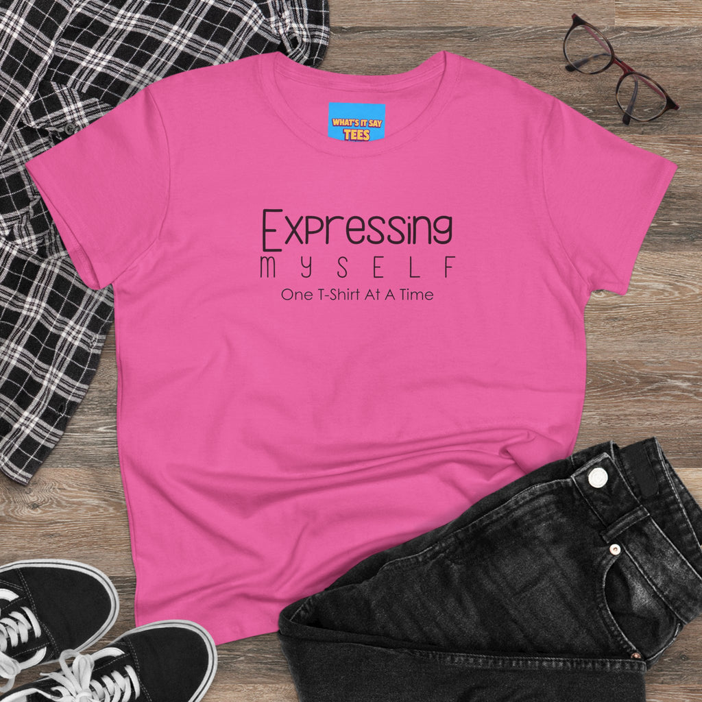 What's It Say Tees-Expressing Myself Women’s Tee — "Expressing Myself: One T-Shirt At A Time" Minimal Graphic Tee