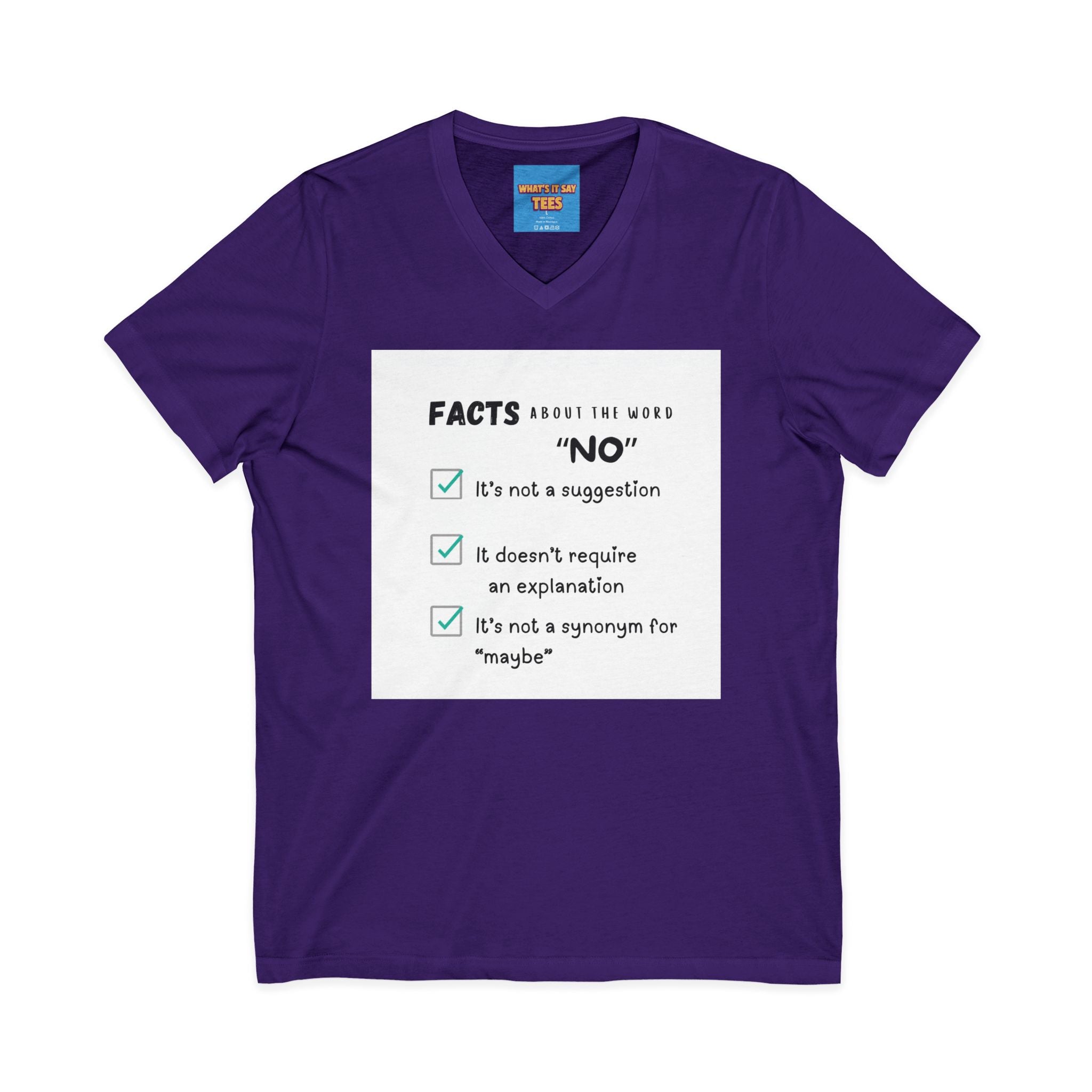 Facts About the Word "No" V-Neck Tee