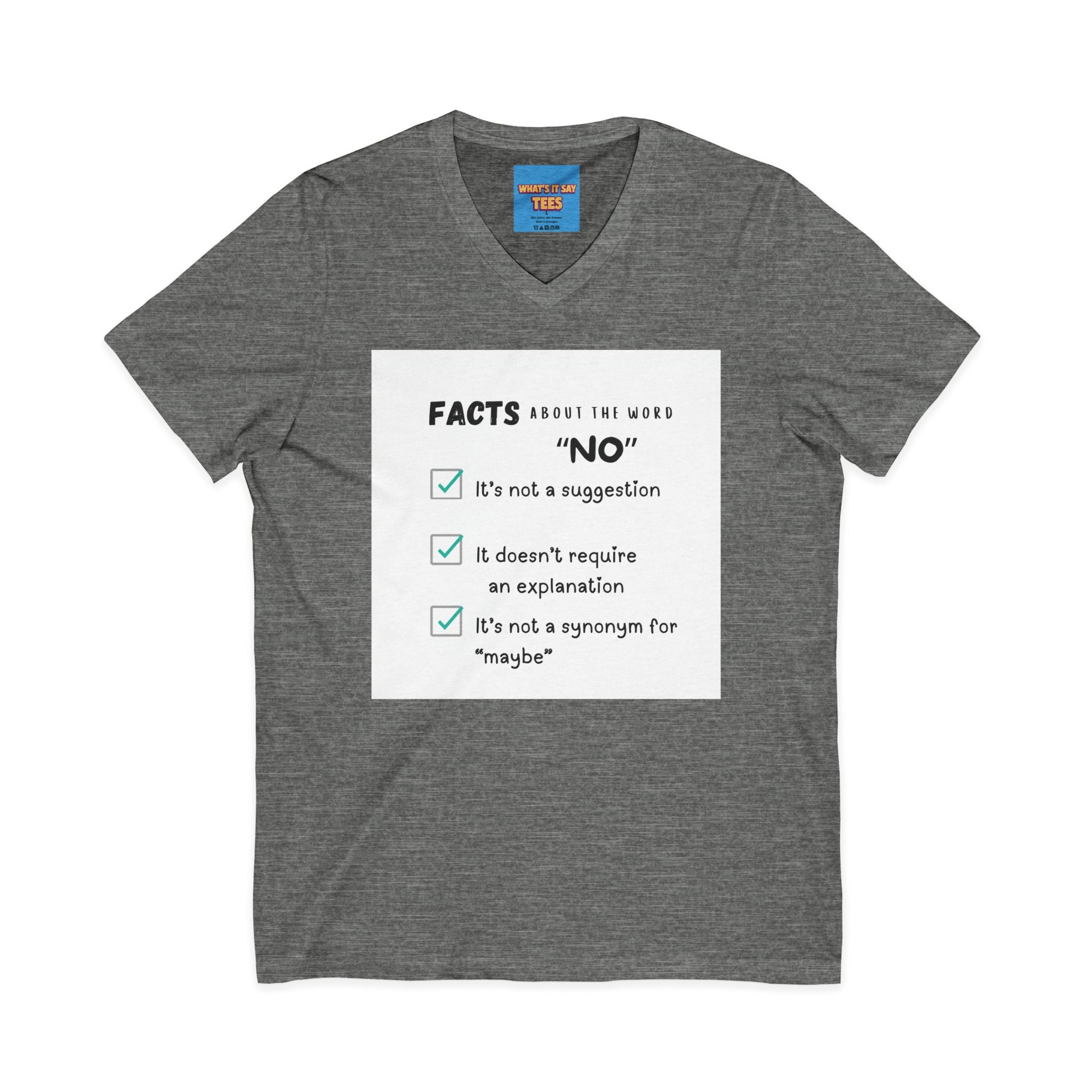 Facts About the Word "No" V-Neck Tee