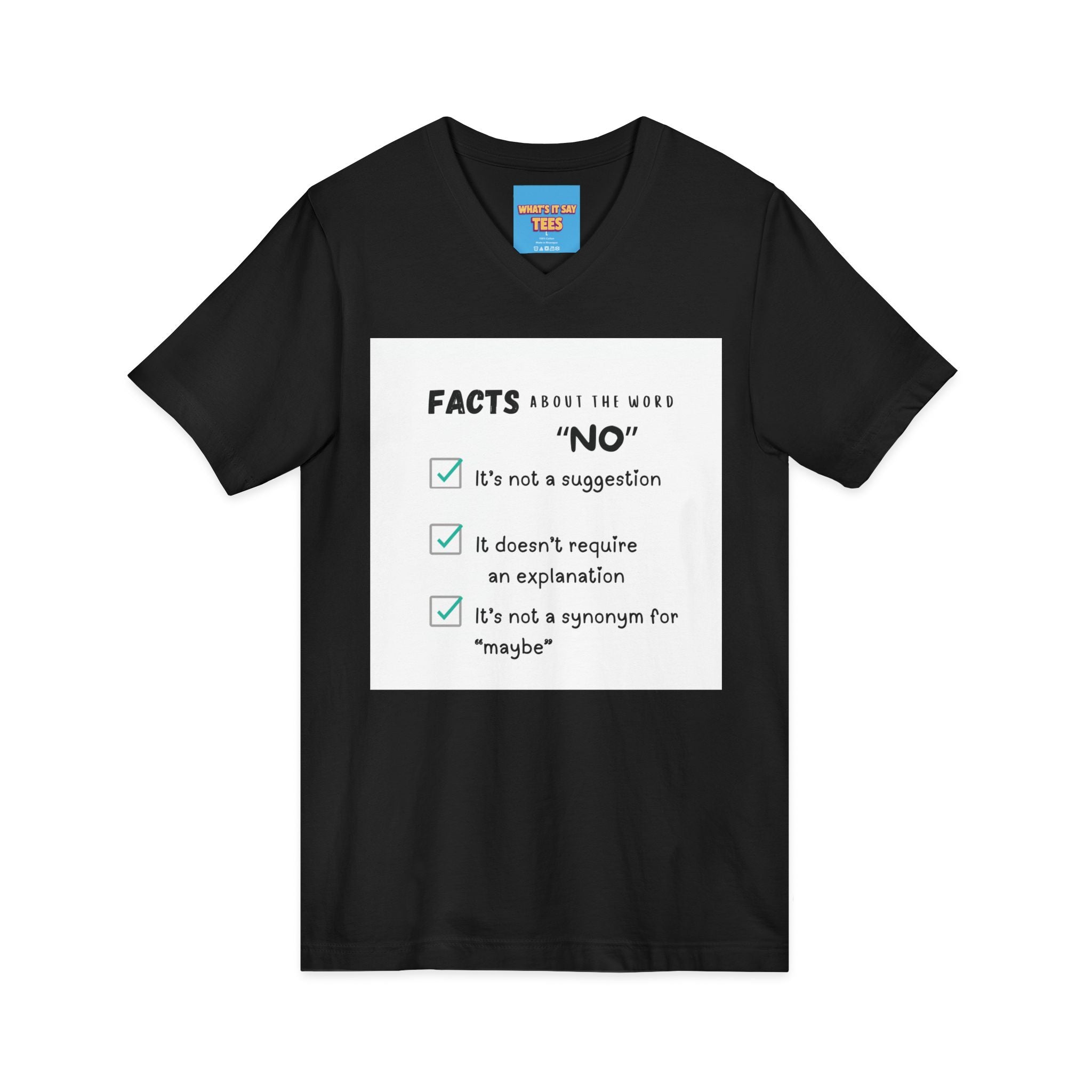 Facts About the Word "No" V-Neck Tee