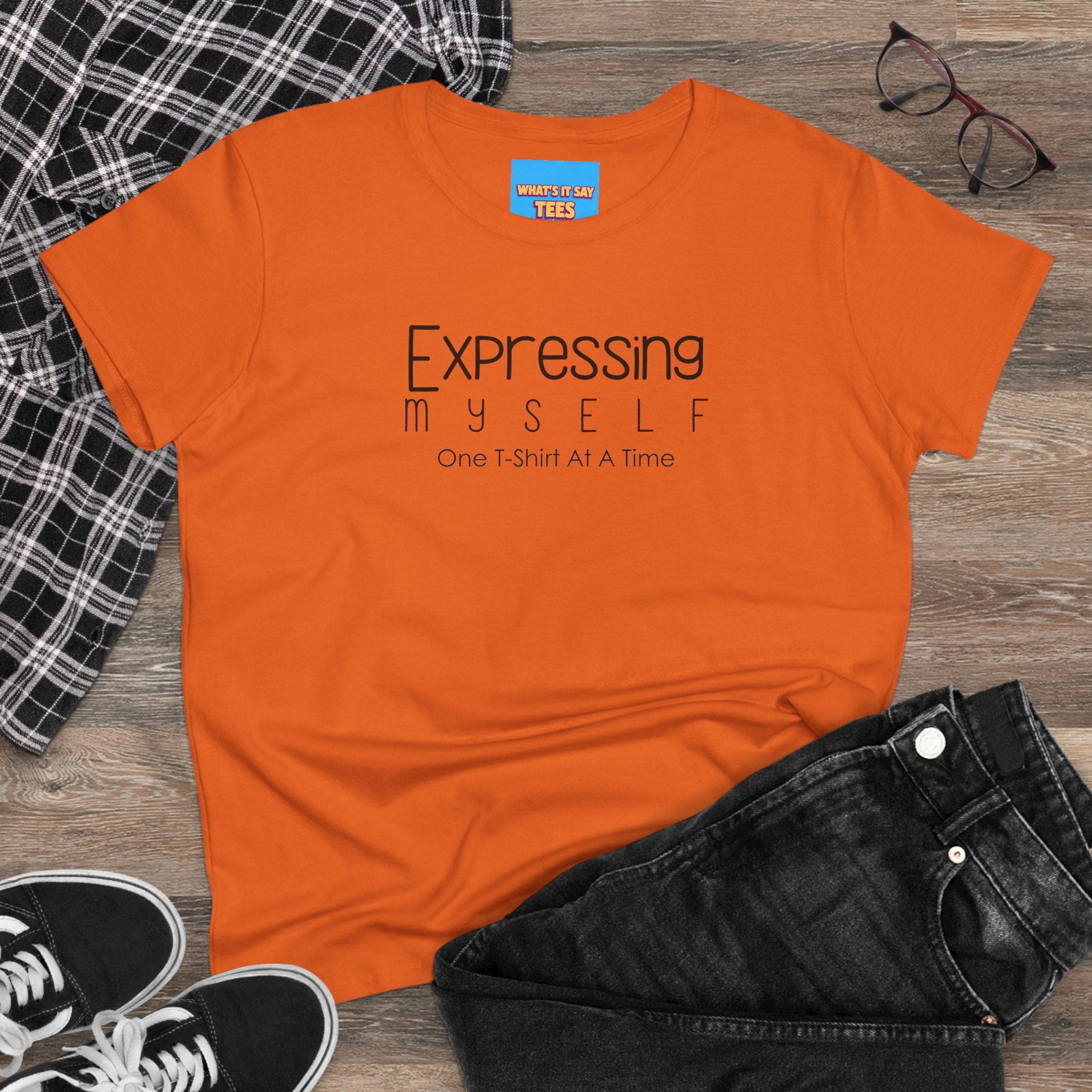 What's It Say Tees-Expressing Myself Women’s Tee — "Expressing Myself: One T-Shirt At A Time" Minimal Graphic Tee