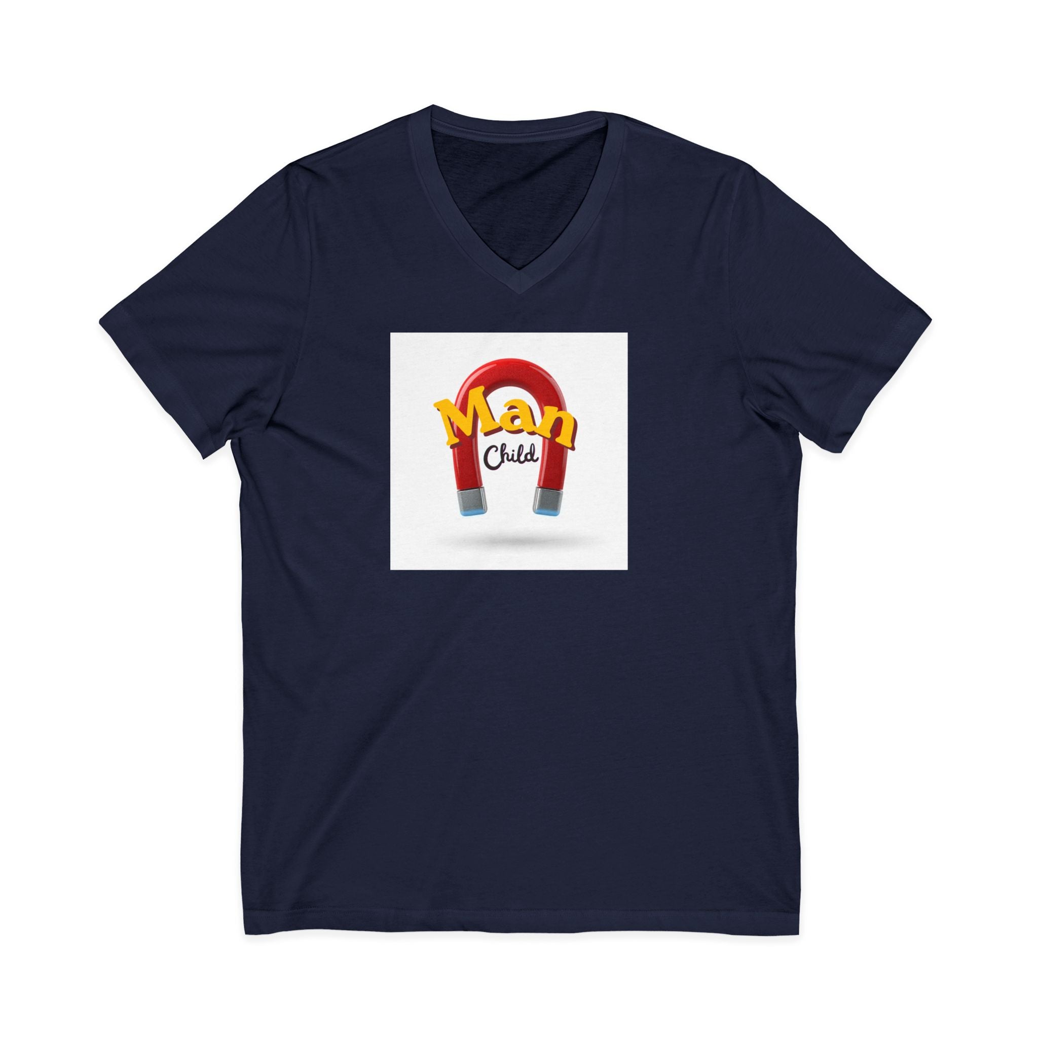What's It Say Tees-Man Child V-Neck Tee — Retro Horseshoe Magnet Kids Graphic Shirt (Copy)