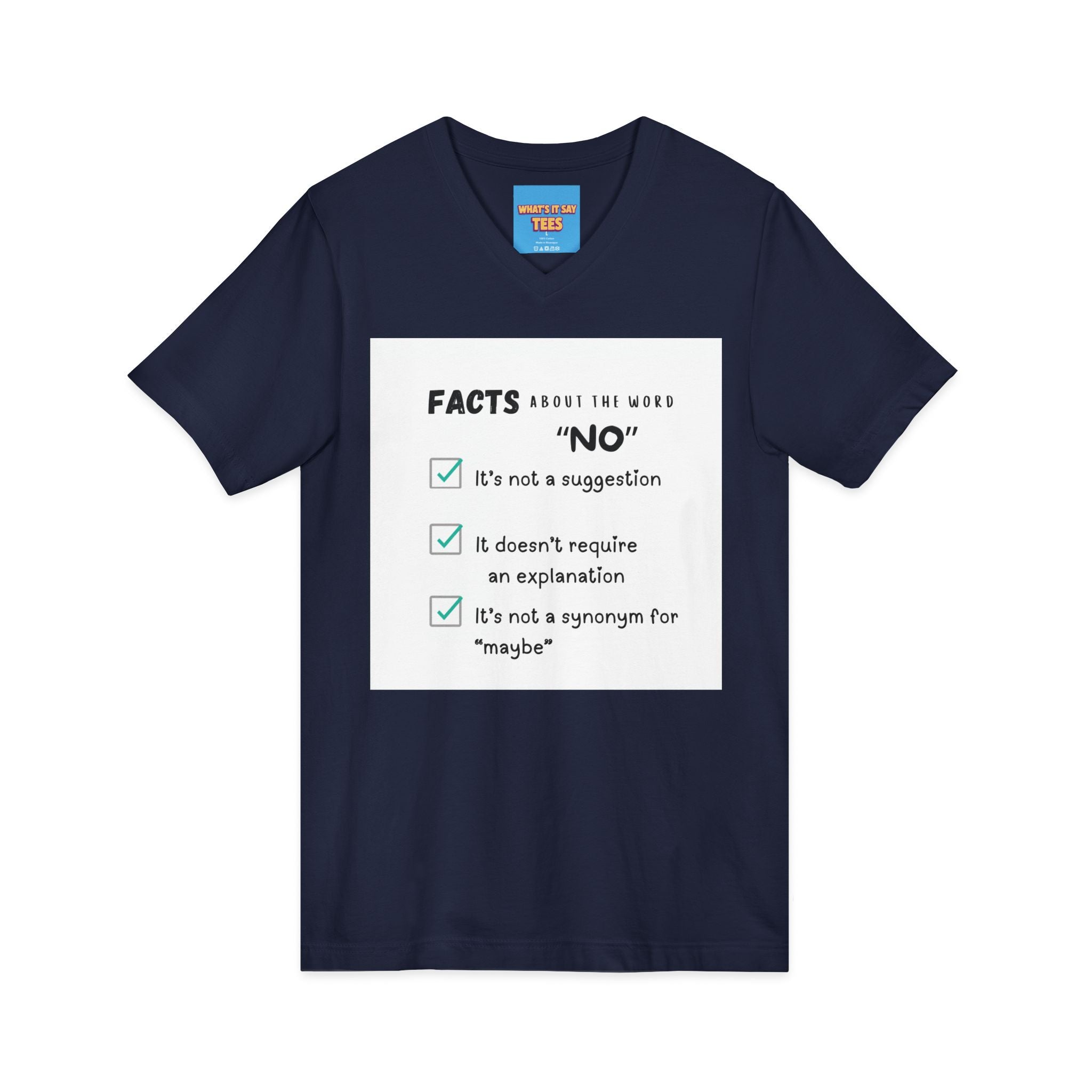 Facts About the Word "No" V-Neck Tee