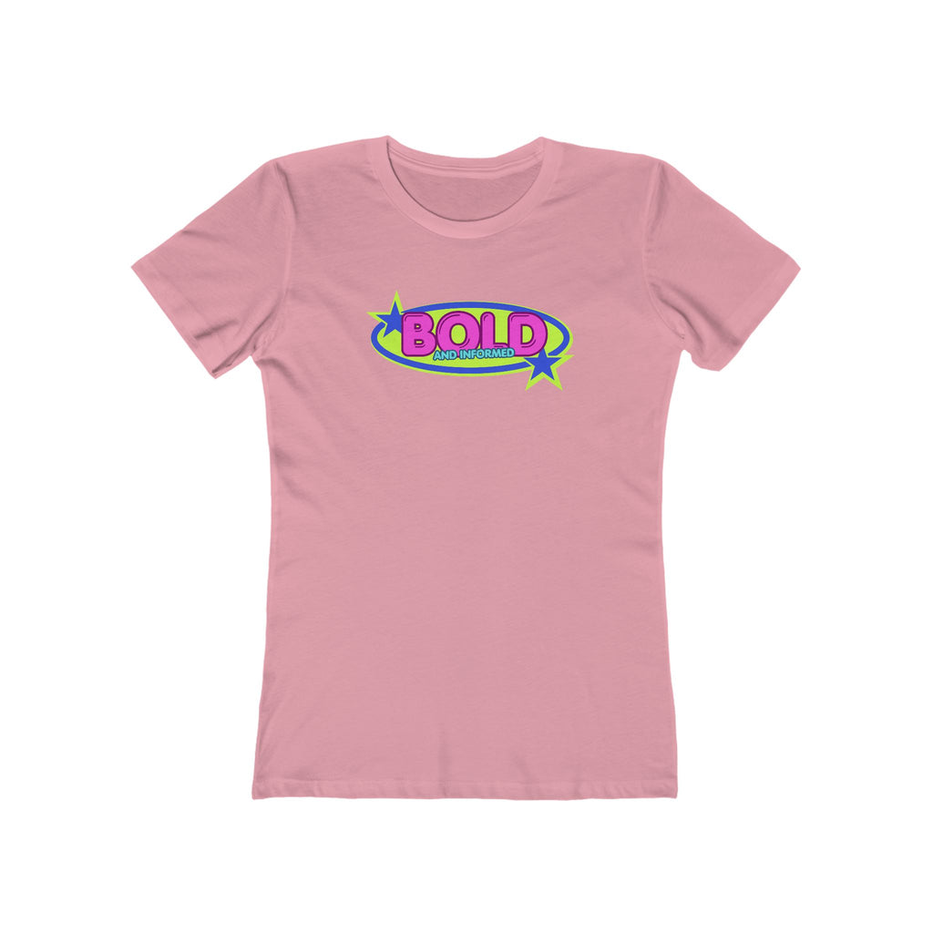 Bold Retro Graphic Boyfriend Tee for Women – 'BOLD' Neon Logo Casual Shirt