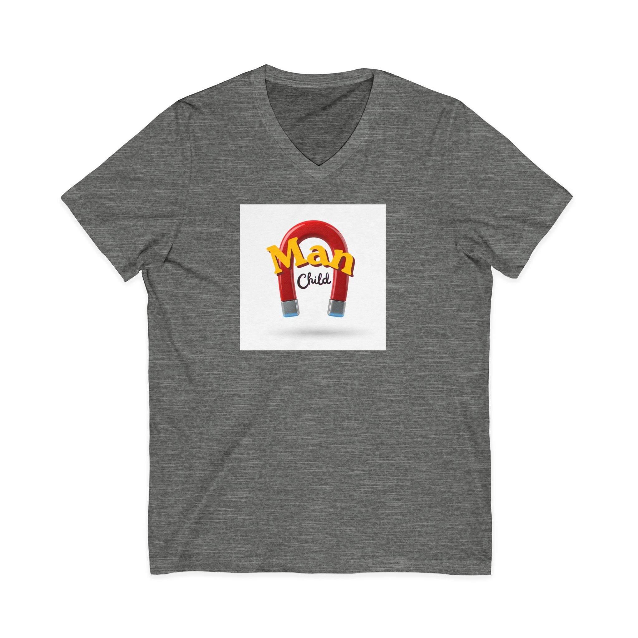 What's It Say Tees-Man Child V-Neck Tee — Retro Horseshoe Magnet Kids Graphic Shirt (Copy)