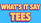 Text 'WHAT'S IT SAY TEES' on a blue background